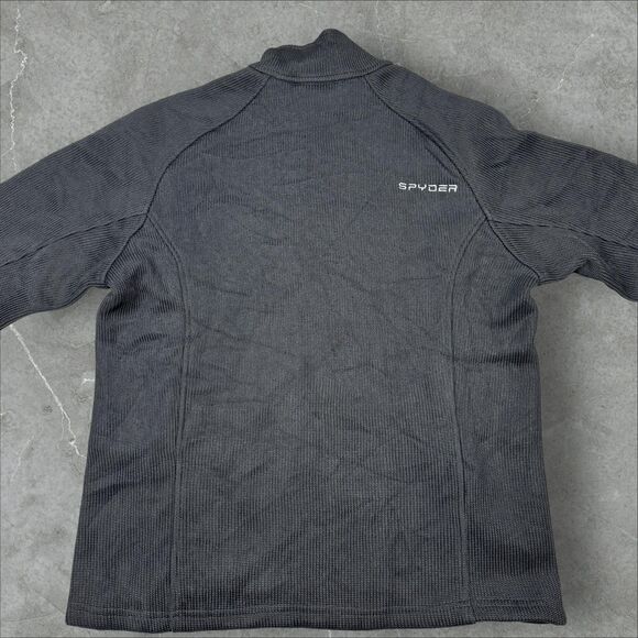 Spyder Men's Full Zip Fleece Lined Black Collared Jacket - Large - Picture 3 of 8